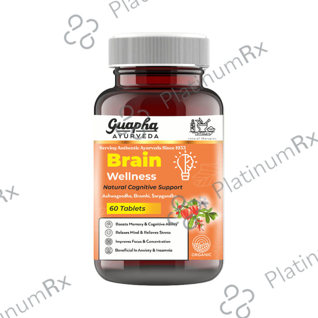 Guapha Ayurveda Brain Wellness Natural Cognitive Support Tablet