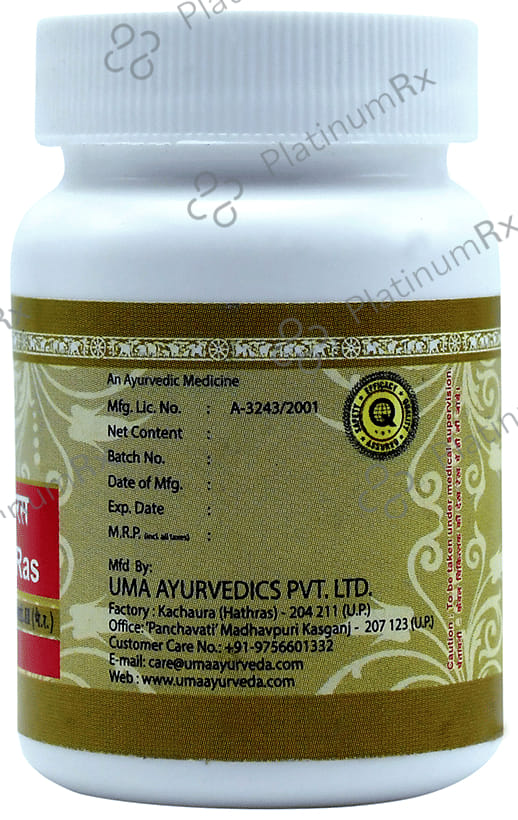 Uma Ayurveda Gulmkalanal Ras Tablet 40 tablets