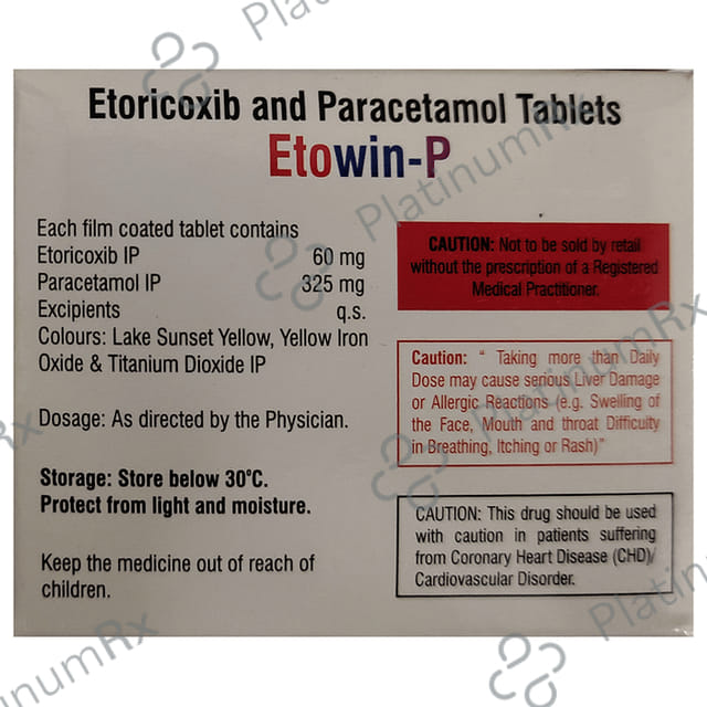 Etowin P 60/325mg Tablet 10s