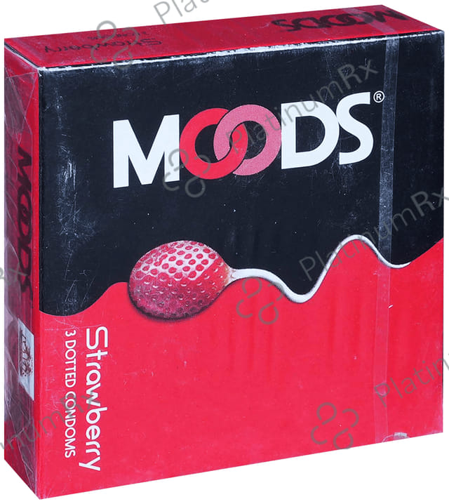 MOODS Strawberry Dotted Condom 3s
