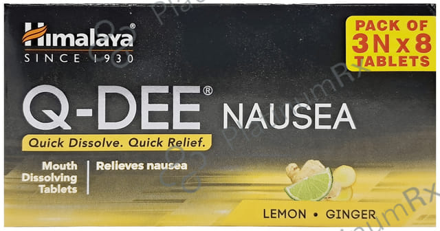 Himalaya Q-Dee Nausea - Relieves Motion Sickness - Mouth Dissolving Tablet (8 Each)