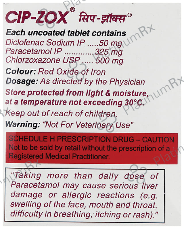 Cip Zox 500/50/325mg Tablet 6s
