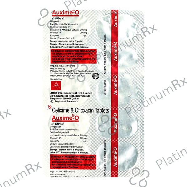 Auxime O 200/200mg Tablet 10s