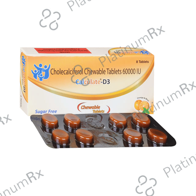 Calculate D3 Chewable Tablet Orange & Mint Sugar Free Flavour 8s
