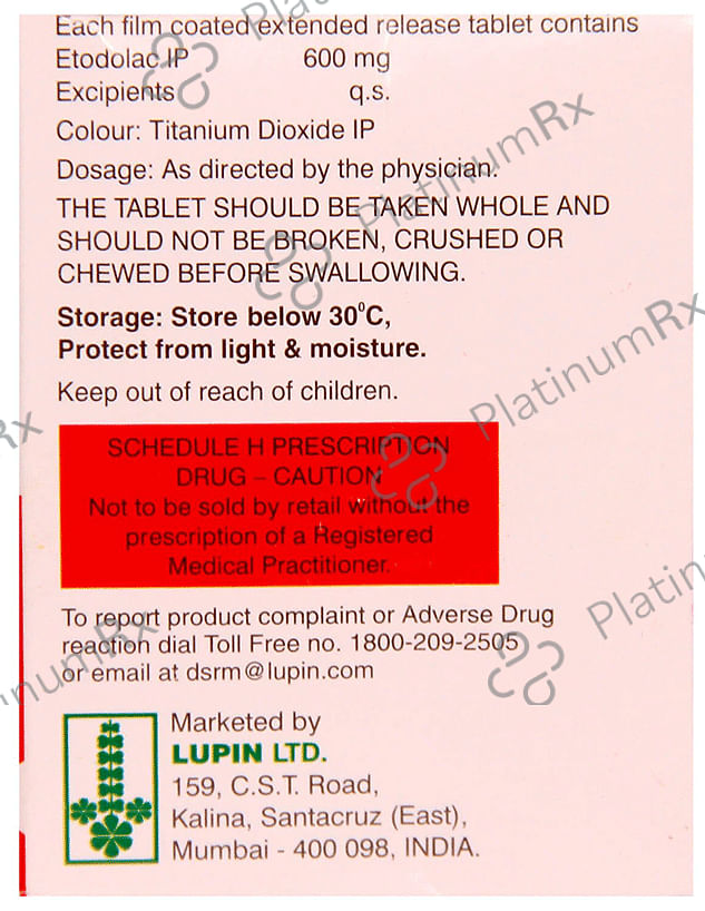 Etofree ER 600mg Tablet 10s