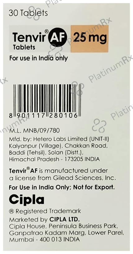 Tenvir AF 25mg Tablet 30s