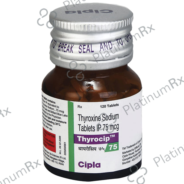 Thyrocip 75mcg Tablet