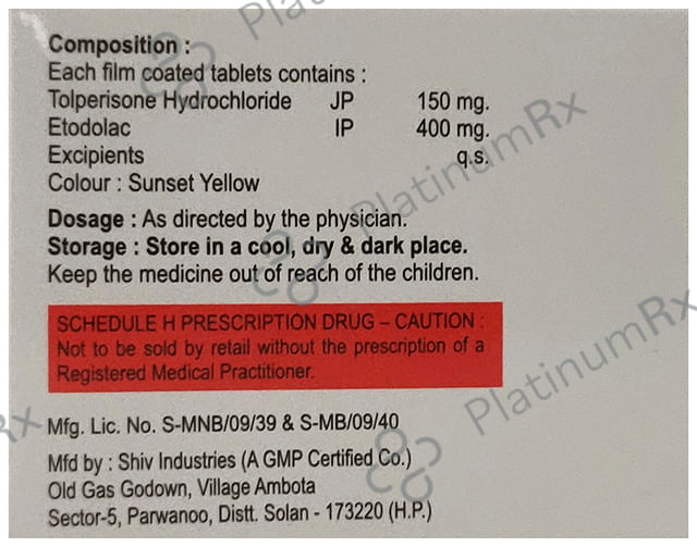 Tizilex ED 10/150mg Tablet 10s