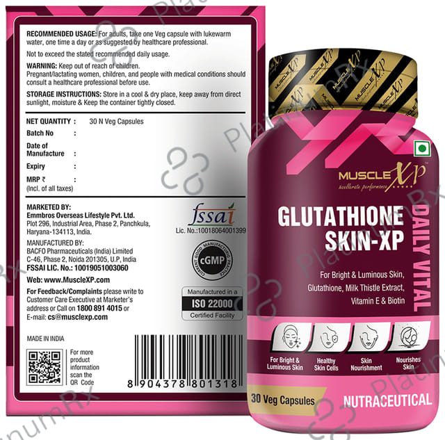 MuscleXP Glutathione Skin-XP Daily Vital Veg Capsule 30s
