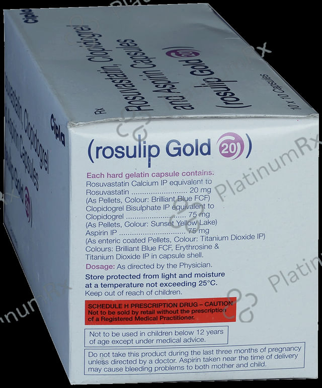 Rosulip Gold 20/75/75mg Capsule 10s