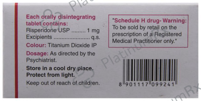 Risnia MD 1mg Tablet DT 10s