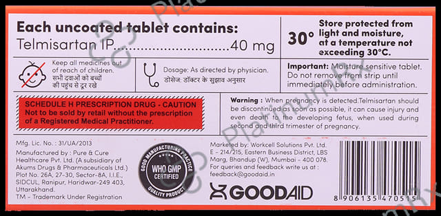 Aidsartan 40mg Tablet 10s