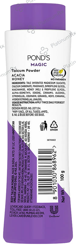 Pond's Magic Freshness Talc Powder Magic Acacia Honey