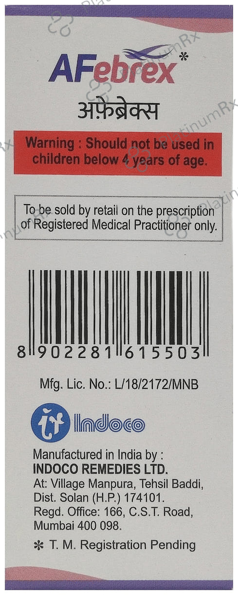 Afebrex 2/5mg Syrup 60ml