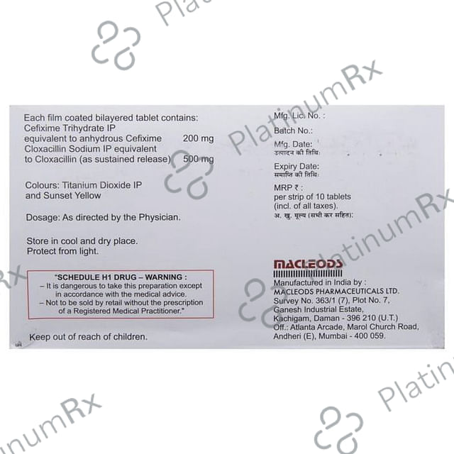 Cefolac XL 200/500mg Tablet 10s