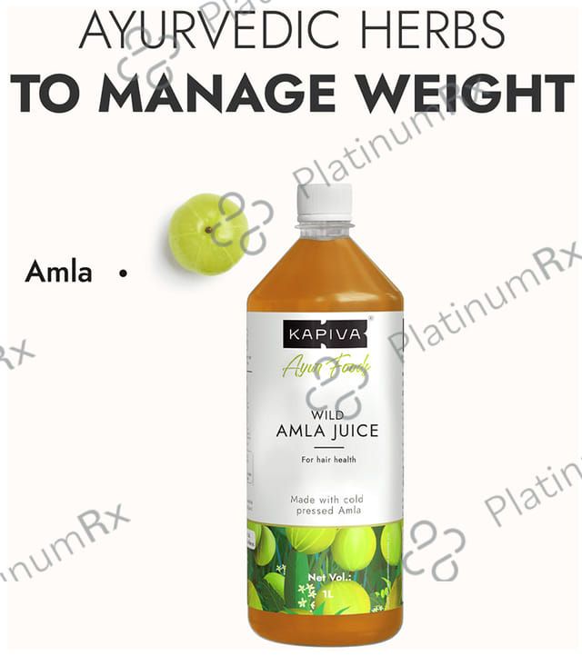 Kapiva Wild Amla Juice, Healthy Hair & Skin, Natural Source of Vitamin C, No Added Sugar 1L