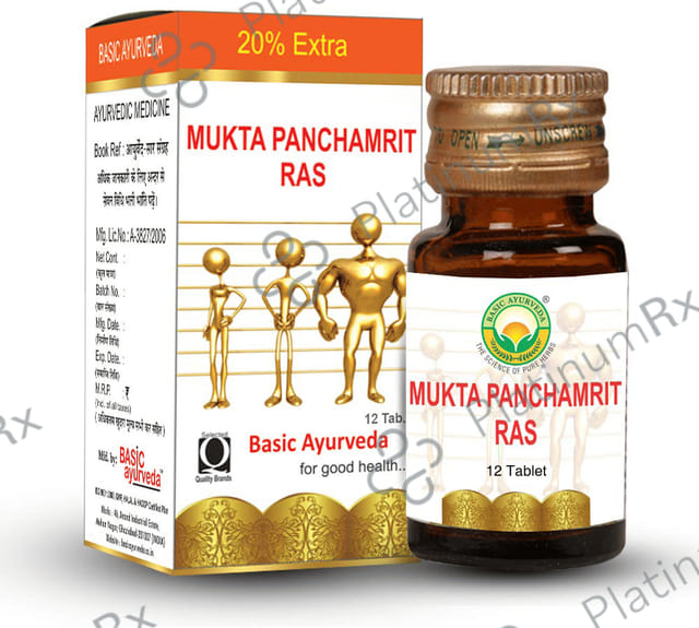 Basic Ayurveda Mukta Panchamrit Ras 12 tablets