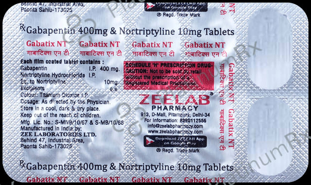 Gabatix NT 400/10mg Tablet 10s