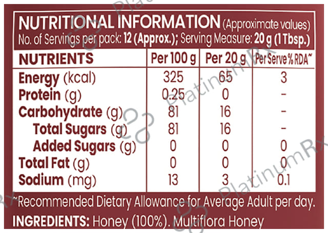 Saffola Honey Active Made with Sundarban Forest Honey No Sugar Adulteration 250gm