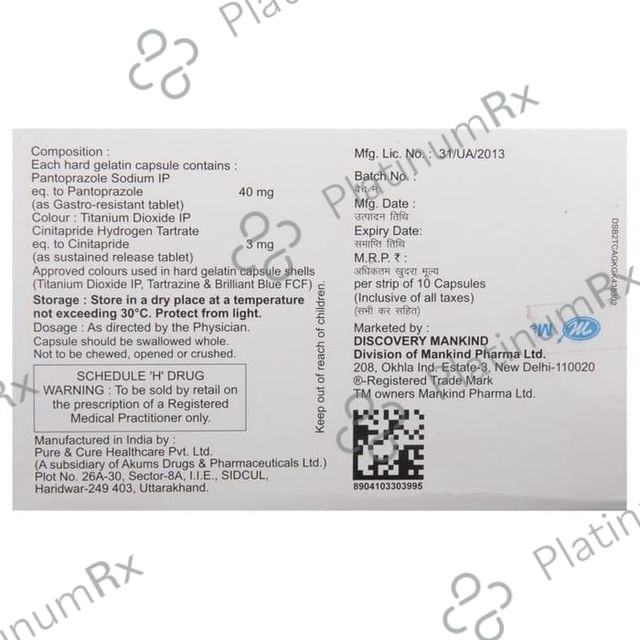 Pantakind Flux 3/40mg Capsule 10s