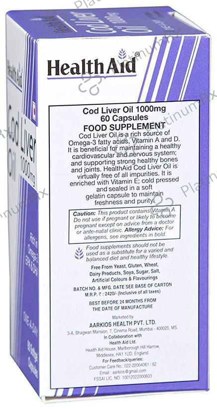 Healthaid Cod Liver Oil 1000mg Capsule 60 capsules
