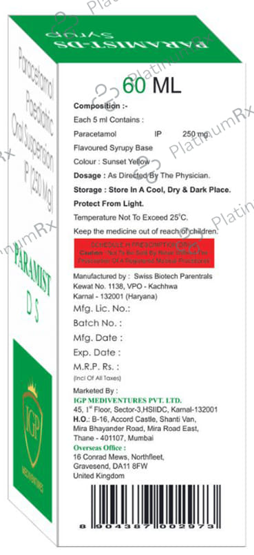 Paramist DS 250mg Oral Suspension 60ml