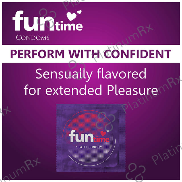 Funtime Dotted Ribbed & Contoured Black Grapes Flavour Condom 3s