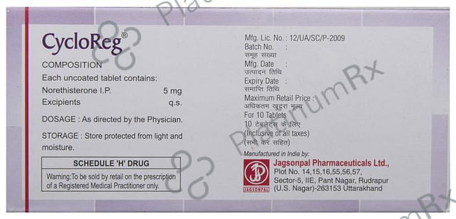 Cycloreg 5mg Tablet 10s