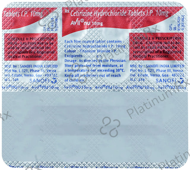 Avil NU 10mg Tablet 15s