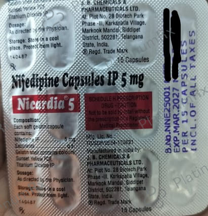 Nicardia 5mg Capsule 15s