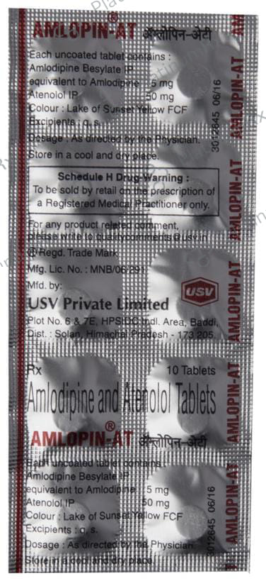 Amlopin AT 5/50mg Tablet 10s