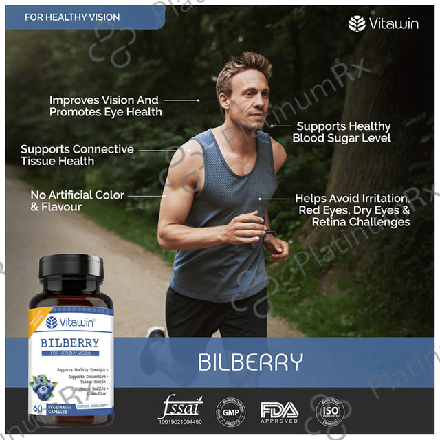 Vitawin Bilberry 500mg Vegetarian Capsule