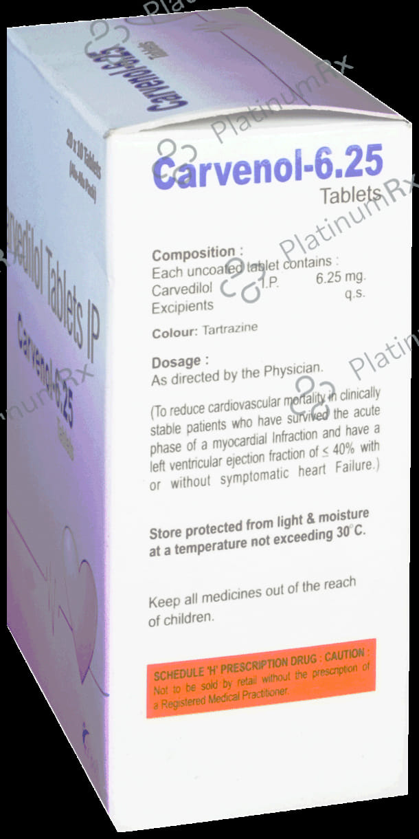 Carvenol 6.25mg Tablet 10s