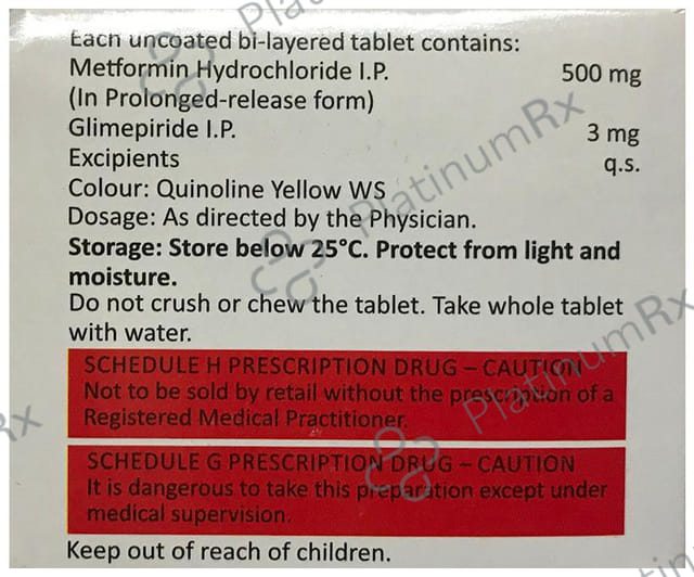 Obimet GX 3/500mg Tablet PR 10s