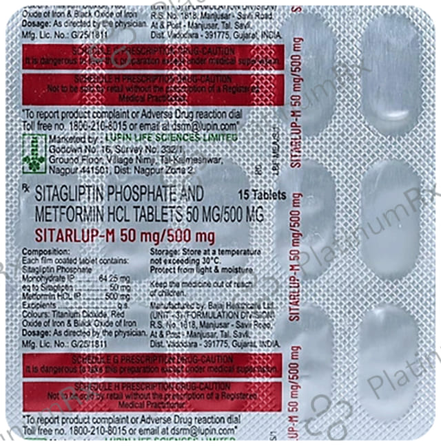 Sitarlup M 50/500mg Tablet 15s