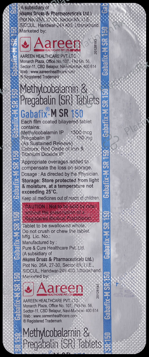 Gabafix M 150mg/1500mcg Tablet SR 10s