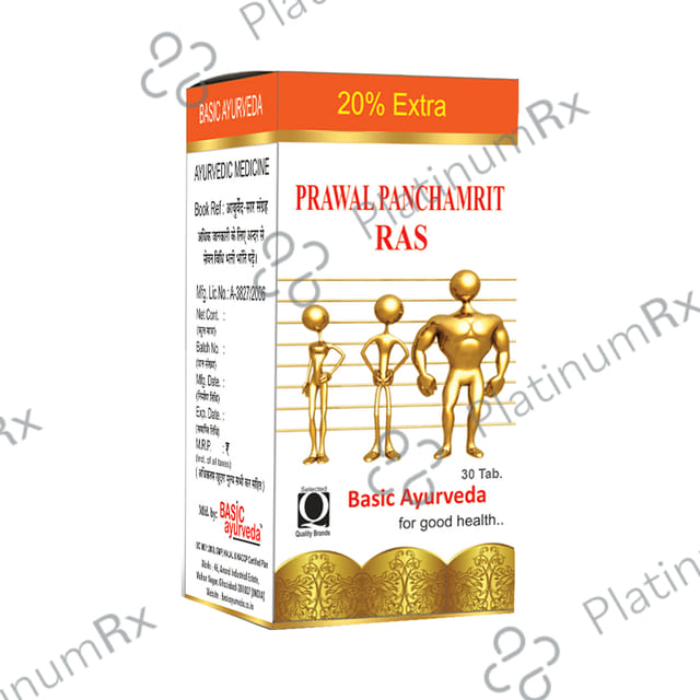 Basic Ayurveda Prawal Panchamrit Ras 30 tablets