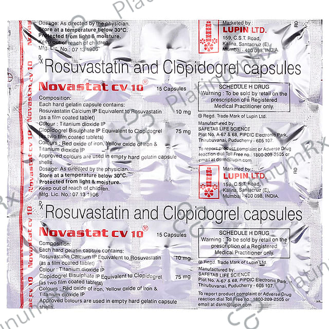Novastat CV 10/75mg Capsule 15s
