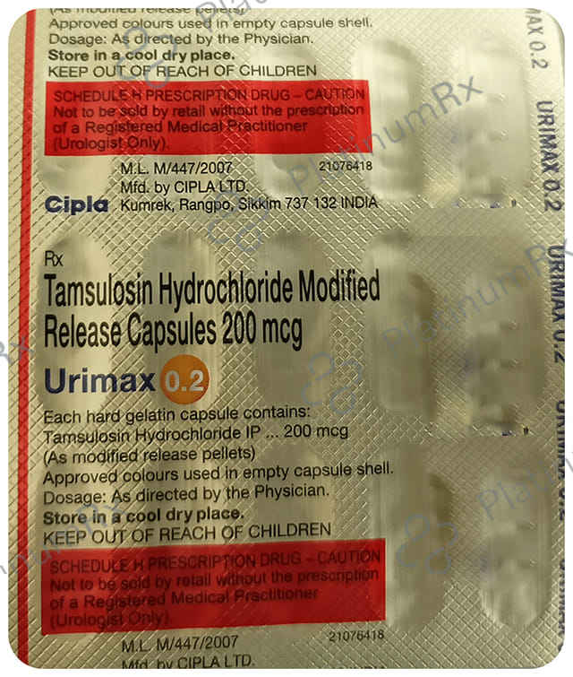 Urimax 0.2mg Capsule MR 15s