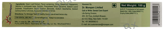 Dr. Morepen Dentosys Neem Toothpaste with Toothbrush Free