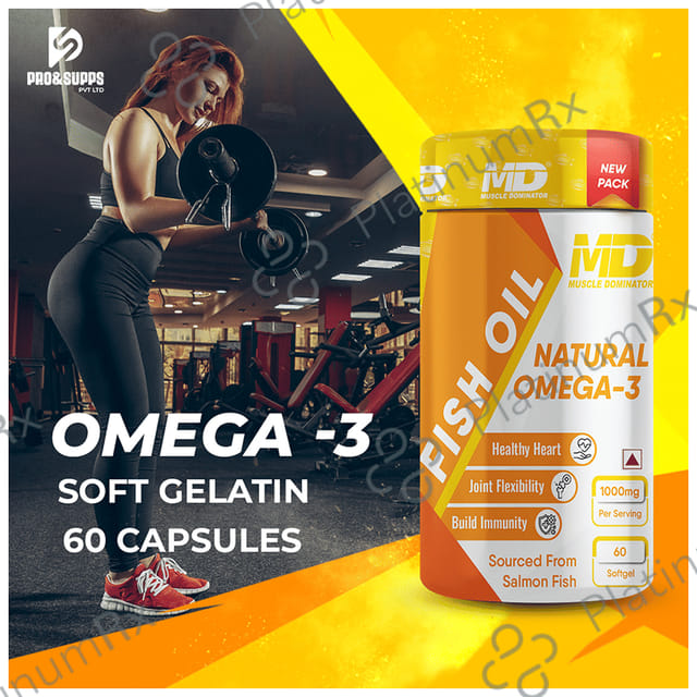 Muscle Dominator Natural Omega-3 Fish Oil 1000mg Softgel