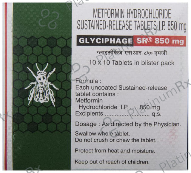 Glyciphage SR 850mg Tablet 10s