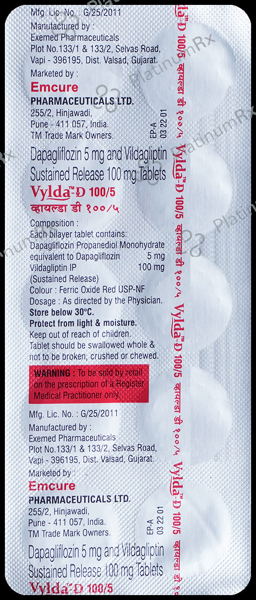 Vylda D 5/100mg Tablet 10s
