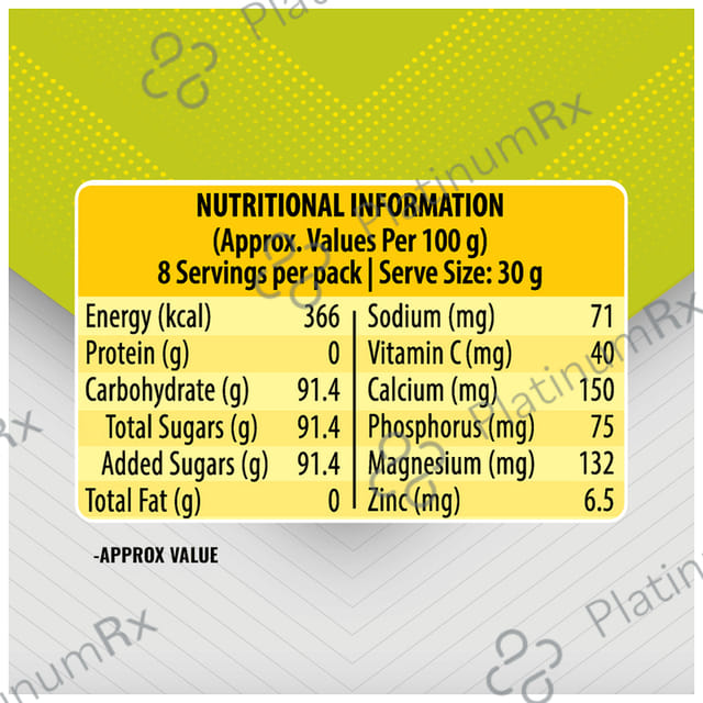 Glucon D with Glucose, Calcium, Vitamin C & Sucrose Flavour Nimbu Pani Powder 200gm