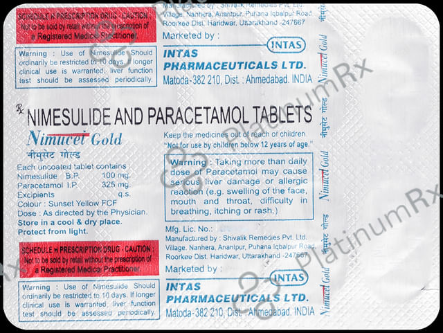 Nimucet Gold 100mg/325mg Tablet