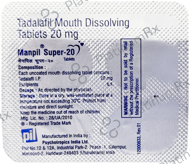 Manpil Super 20mg Tablet MD 4s