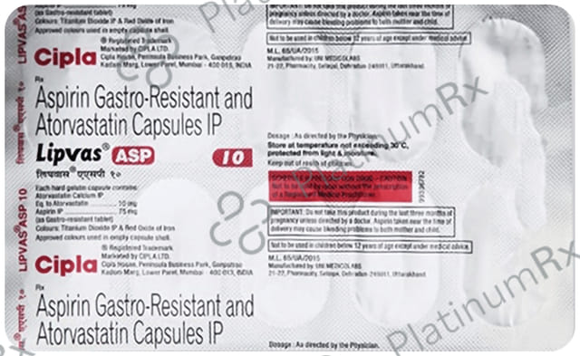 Lipvas ASP 10mg Capsule 10s