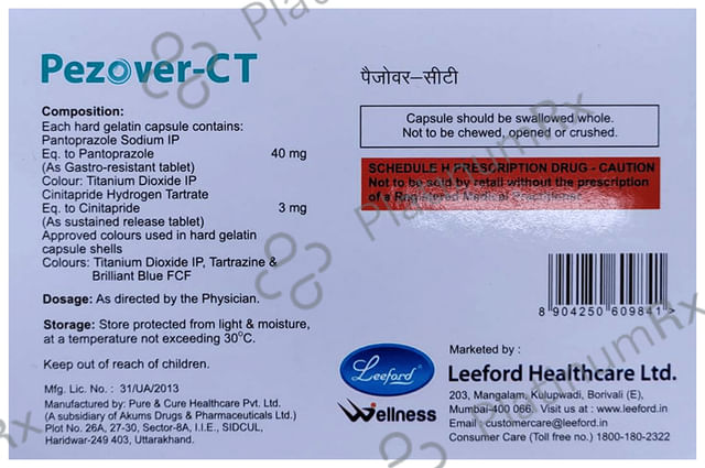 Pezover CT 3/40mg Capsule 10s