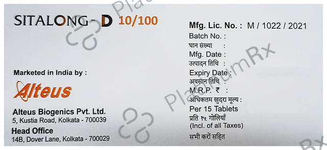 Sitalong D 10/100mg Tablet 15s