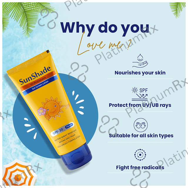 Leeford Sunshade UV Photostable Sun Screen SPF 30 PA+++ Lotion 50ml